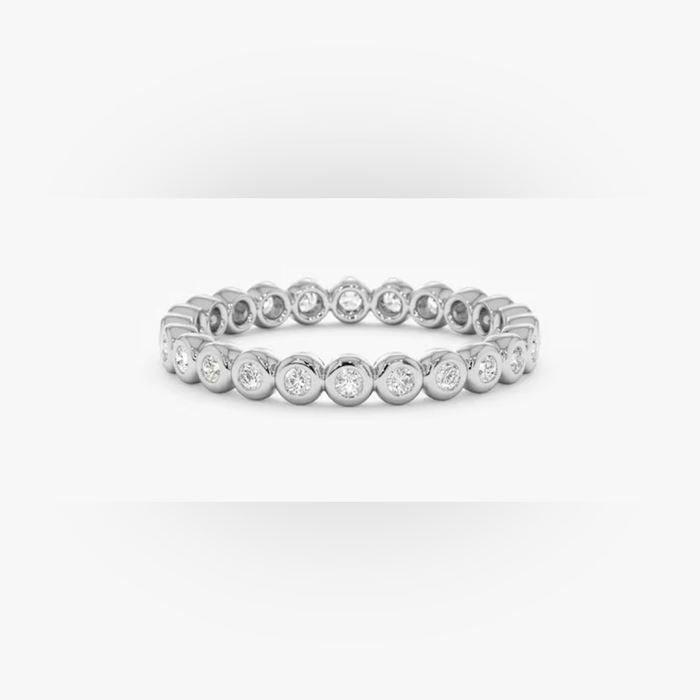 14k white gold and diamond, 1.5mm, dainty stacker